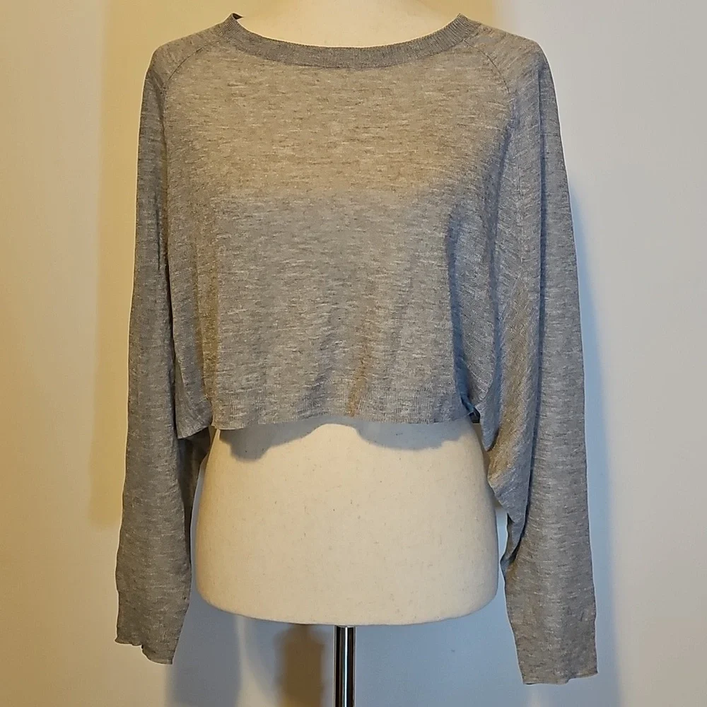 AllSaints Top Bundle Size Small Carme Stripe Tee & Mali Crew Neck Crop